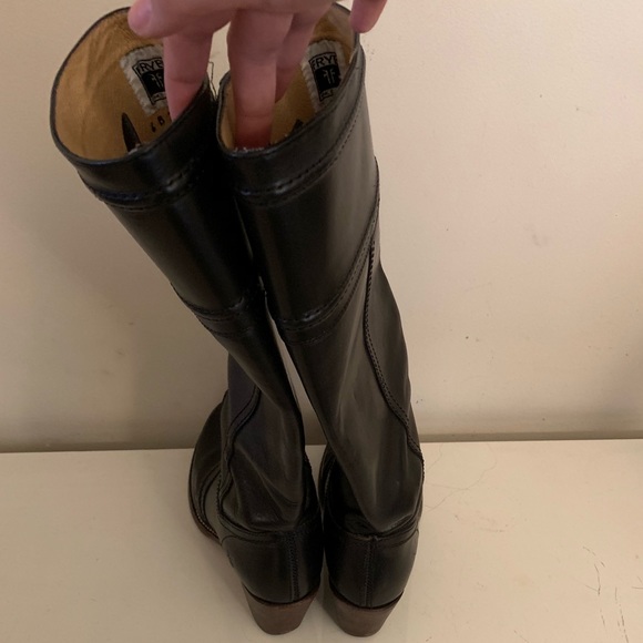 Frye Knee High Tall Black Leather Boot - Picture 3 of 7